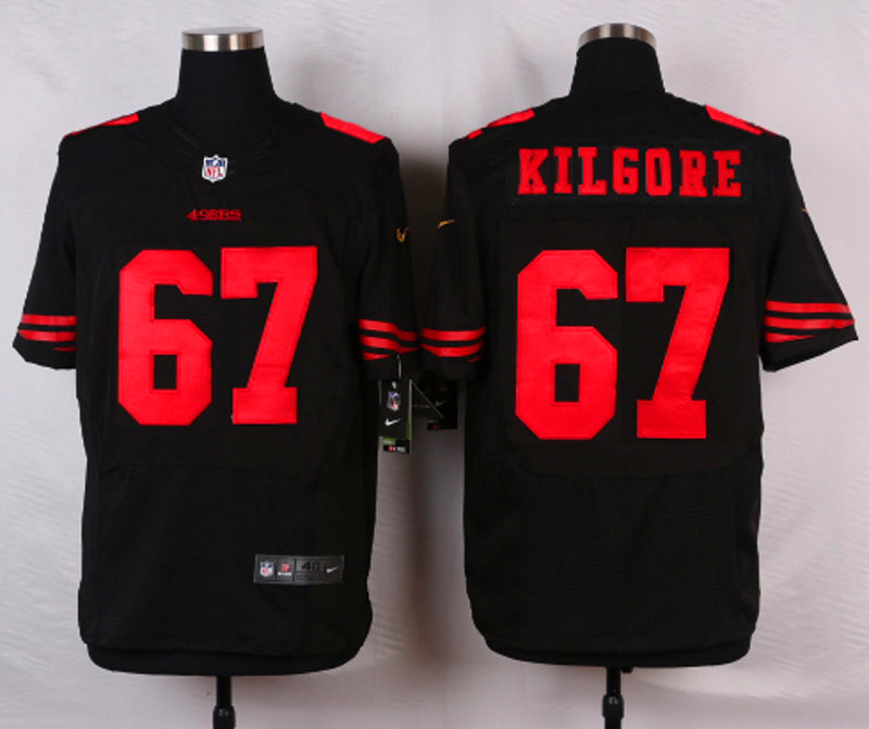 Nike NFL San Francisco 49ers #67 Kilgore Black Alternate Elite Jersey