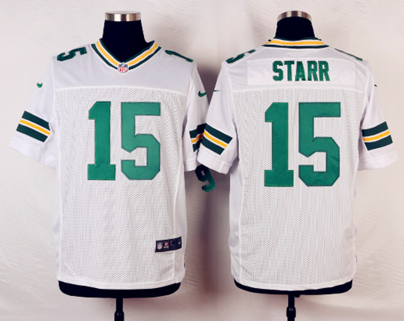 Nike NFL Green Bay Packers #15 Starr White Elite Jersey