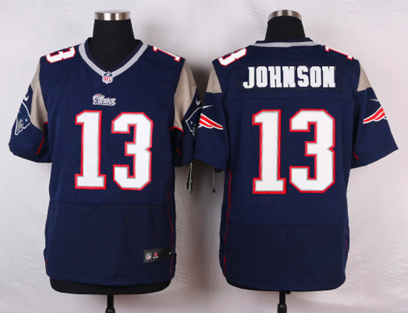 Nike New England Patriots #13 Johnson Elite Blue Jersey