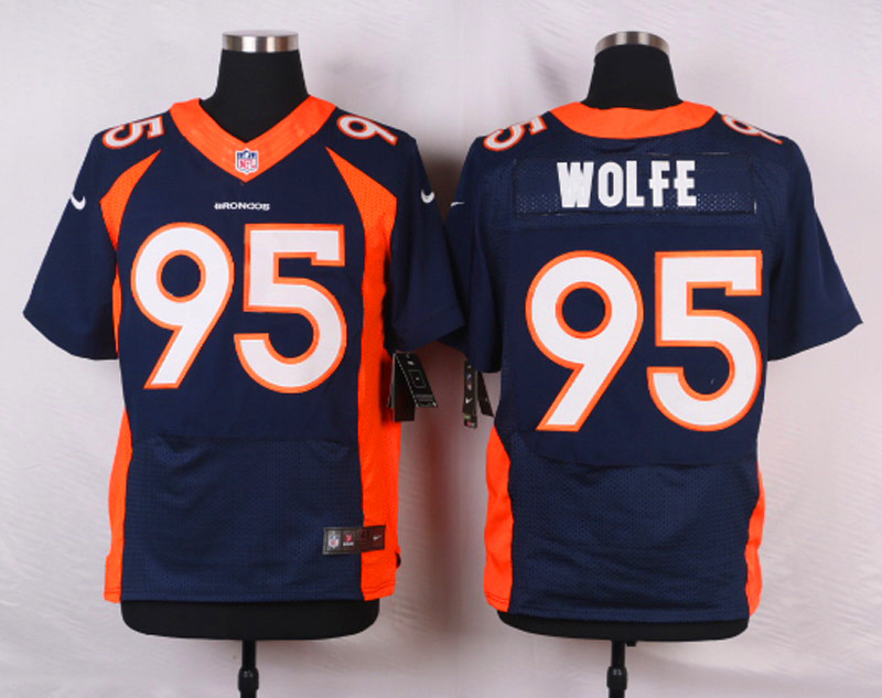 Nike NFL Denver Broncos #95 Wolfe Blue Elite Jersey