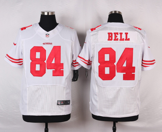 Nike NFL San Francisco 49ers #84 Bell White Elite Jersey