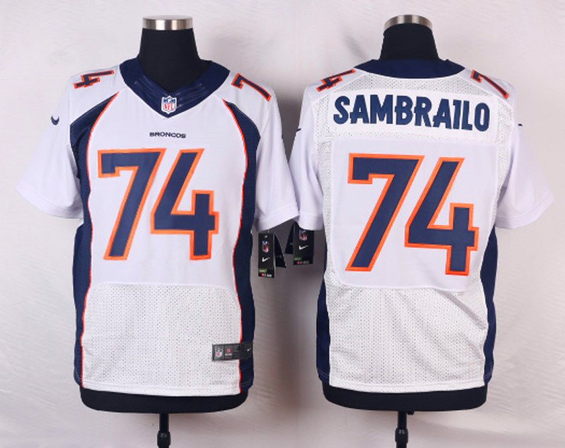 Nike NFL Denver Broncos #74 Sambrailo White Elite Jersey
