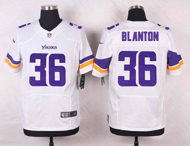 Nike NFL Minnesota Vikings #36 Blanton White Elite Jersey