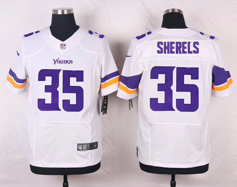 Nike NFL Minnesota Vikings #35 Sherels White Elite Jersey