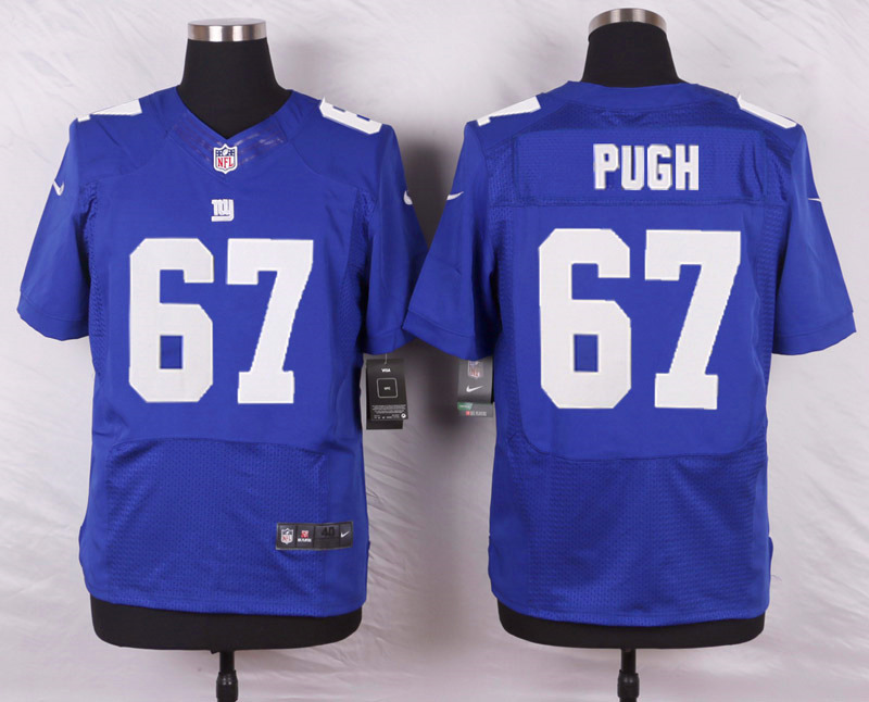 Nike NFL New York Giants #67 Pugh Blue Elite Jersey