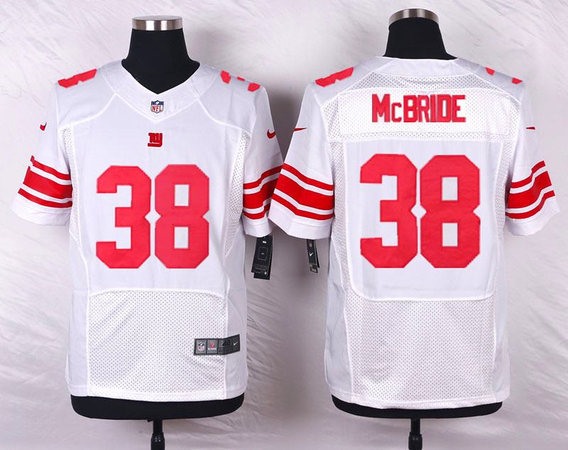 Nike NFL New York Giants #38 McBride White Elite Jersey