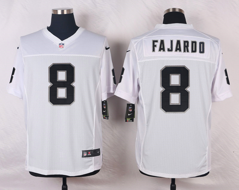 Nike NFL Oakland Raiders #8 Fajardo White Elite Jersey