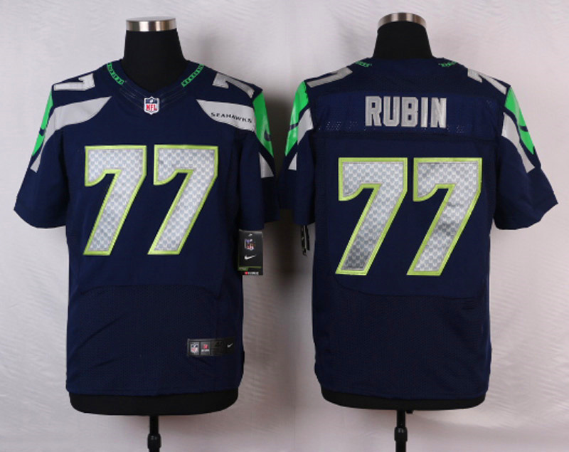 Nike NFL Seattle Seahawks #77 Rubin D.Blue Elite Jersey