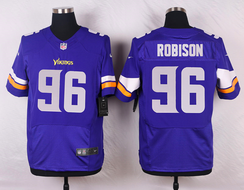 Nike NFL Minnesota Vikings #96 Robison Purple Elite Jersey