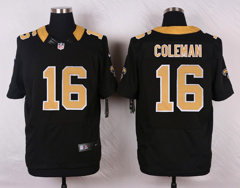 Nike NFL New Orleans Saints #16 Coleman Black Elite Jersey