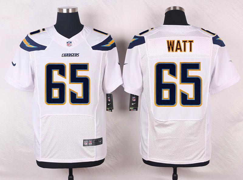 Nike NFL San Diego Chargers #65 Watt White Elite Jersey