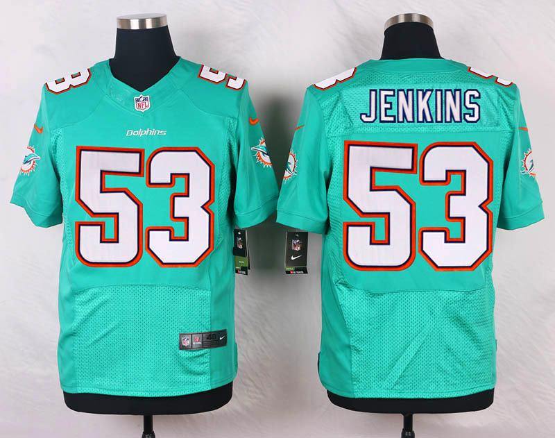 Nike NFL Miami Dolphins #53 Jenkins Green Elite Jersey