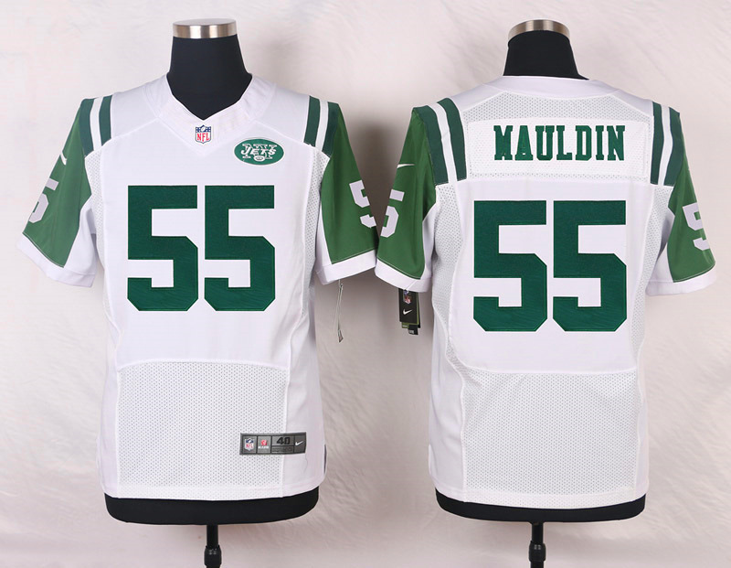 Nike NFL New York Jets #55 Mauldin White Elite Jersey