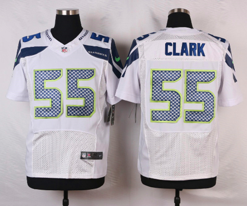 Nike NFL Seattle Seahawks #55 Clark White Elite Jersey