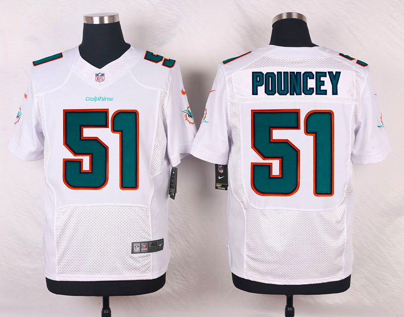 Nike NFL Miami Dolphins #50 Pouncey White Elite Jersey