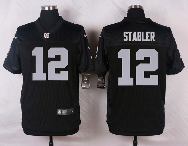 Nike NFL Oakland Raiders #12 Stabler Black Elite Jersey