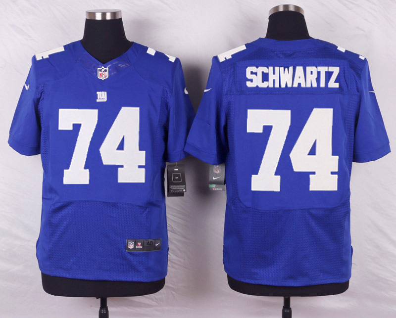 Nike NFL New York Giants #74 Schwartz Blue Elite Jersey