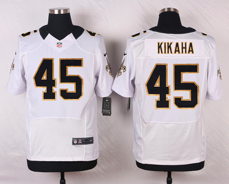 Nike NFL New Orleans Saints #45 Kikaha White Elite Jersey