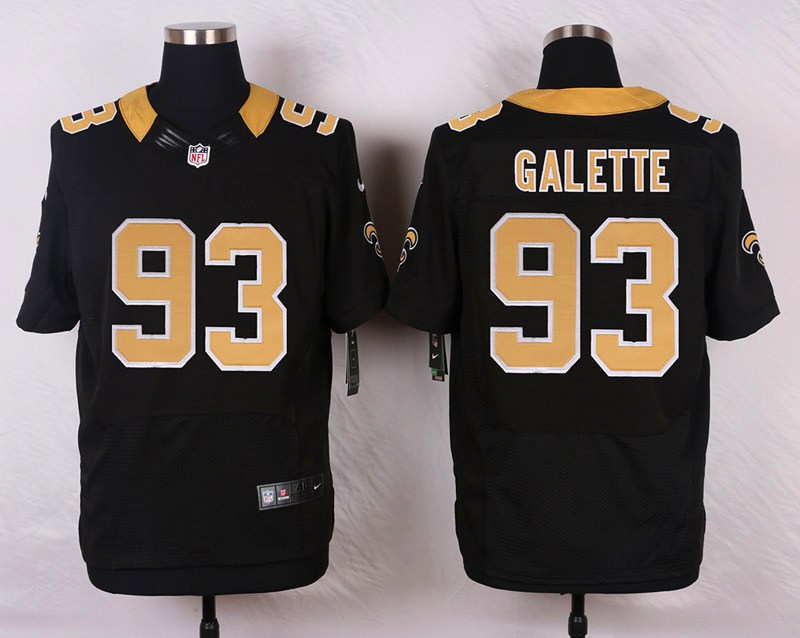 Nike NFL New Orleans Saints #93 Galette Black Elite Jersey