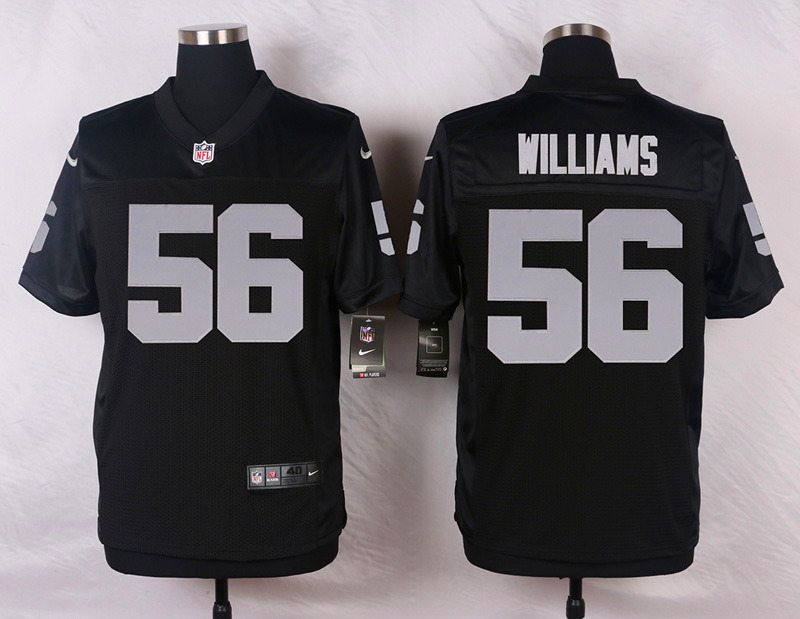 Nike NFL Oakland Raiders #56 Willians Black Elite Jersey