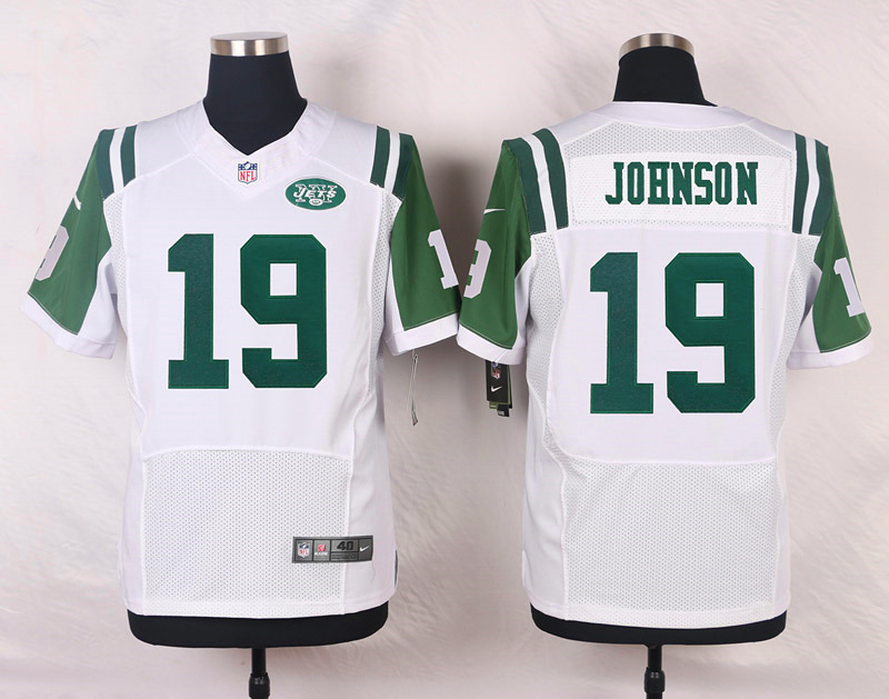 Nike NFL New York Jets #19 Johnson White Elite Jersey
