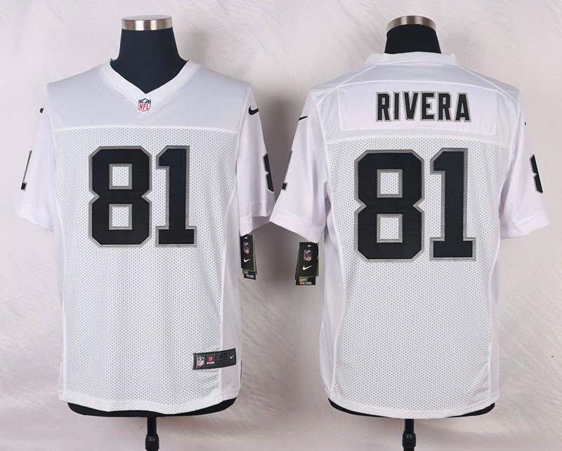 Nike NFL Oakland Raiders #81 Rivera White Elite Jersey