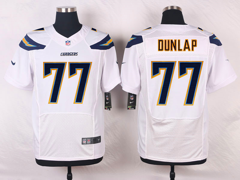 Nike NFL San Diego Chargers #77 Dunlap White Elite Jersey