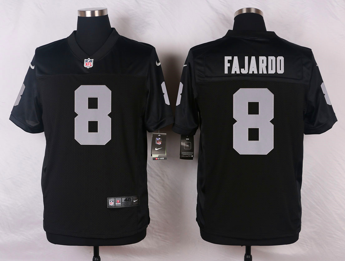 Nike NFL Oakland Raiders #8 Fajardo Black Elite Jersey