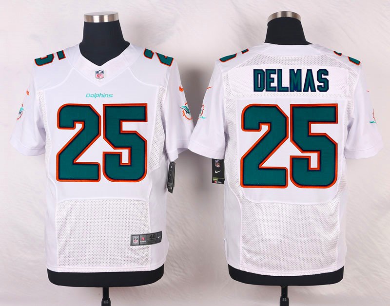 Nike NFL Miami Dolphins #25 Delnas White Elite Jersey