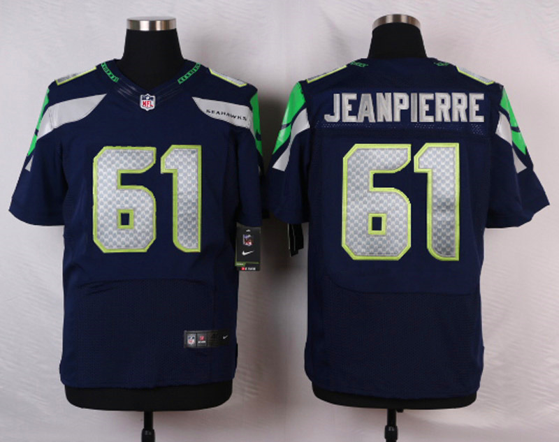 Nike NFL Seattle Seahawks #61 Jeanpierre D.Blue Elite Jersey