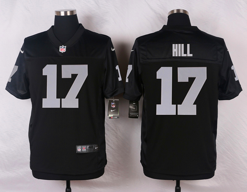 Nike NFL Oakland Raiders #17 Hill Black Elite Jersey