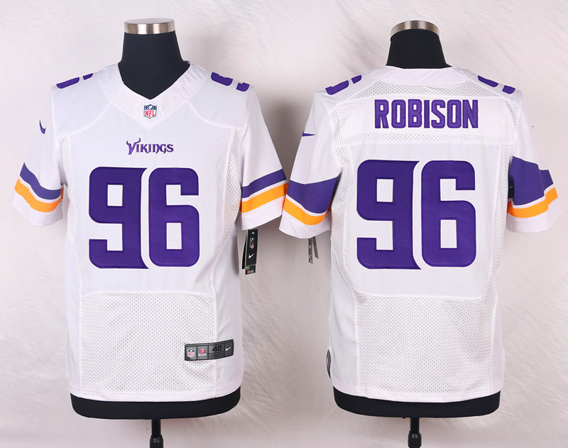 Nike NFL Minnesota Vikings #96 Robison White Elite Jersey