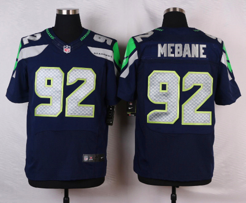 Nike NFL Seattle Seahawks #92 Mebane D.Blue Elite Jersey