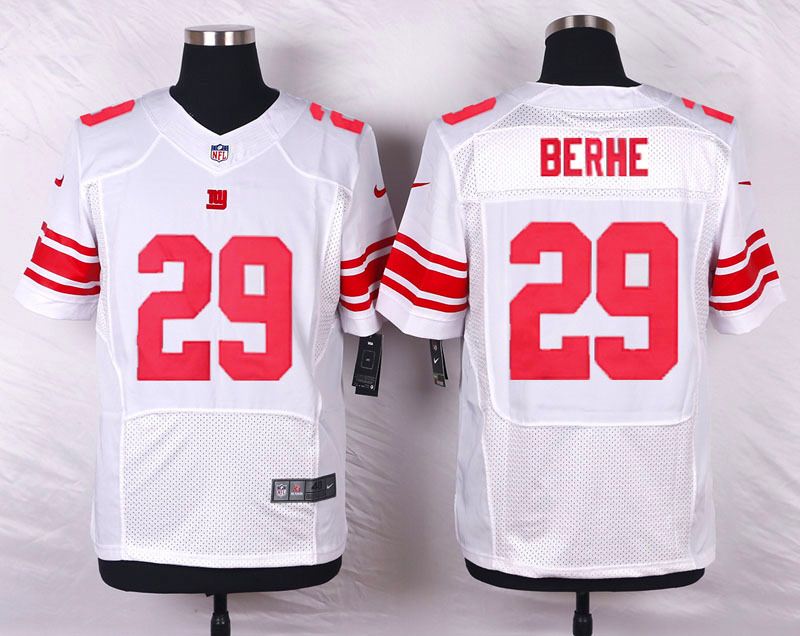 Nike NFL New York Giants #29 Berhe White Elite Jersey