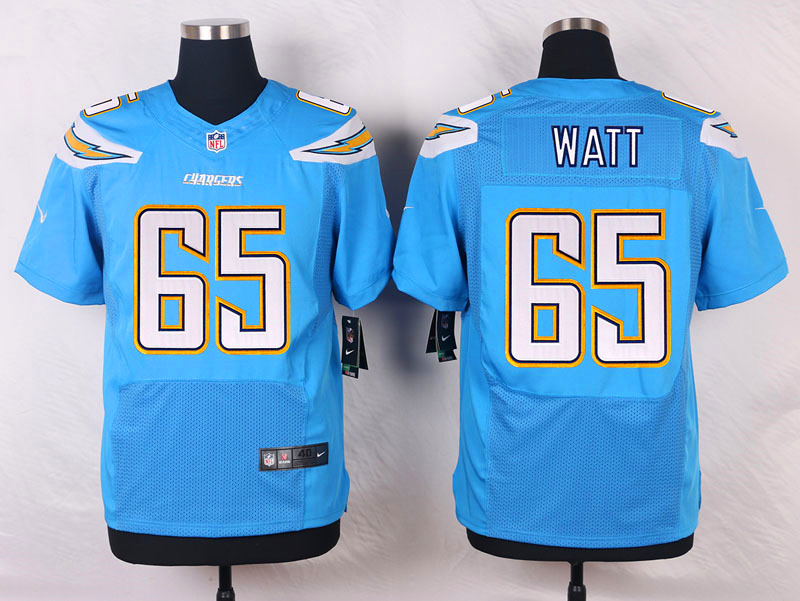 Nike NFL San Diego Chargers #65 Watt L.Blue Elite Jersey