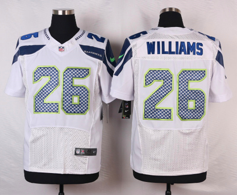 Nike NFL Seattle Seahawks #26 Williams White Elite Jersey