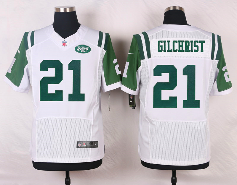 Nike NFL New York Jets #21 Gilchrist White Elite Jersey