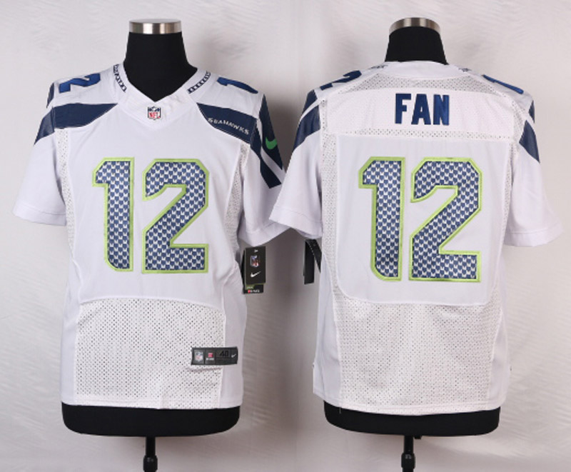 Nike NFL Seattle Seahawks #12 Fan White Elite Jersey