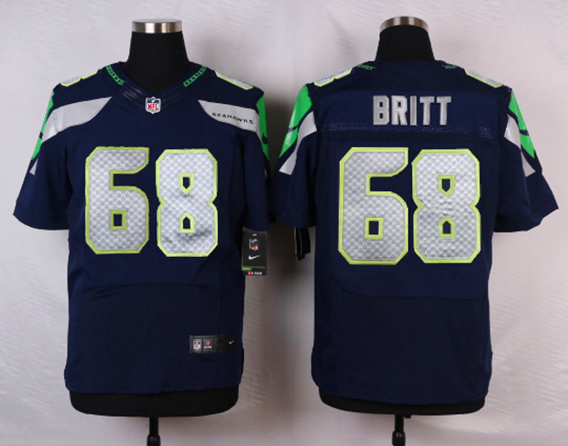 Nike NFL Seattle Seahawks #68 Britt D.Blue Elite Jersey