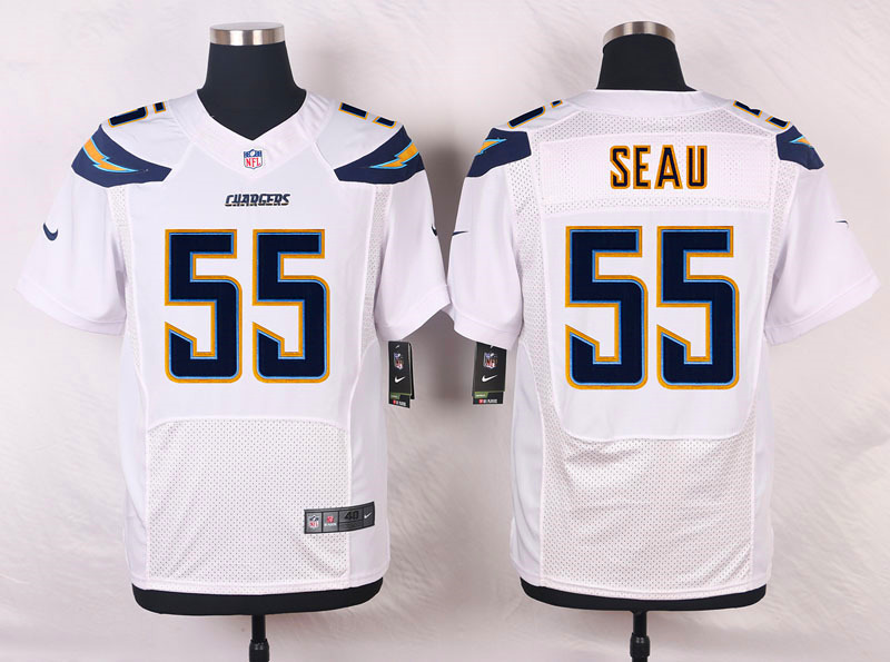 Nike NFL San Diego Chargers #55 Seau White Elite Jersey