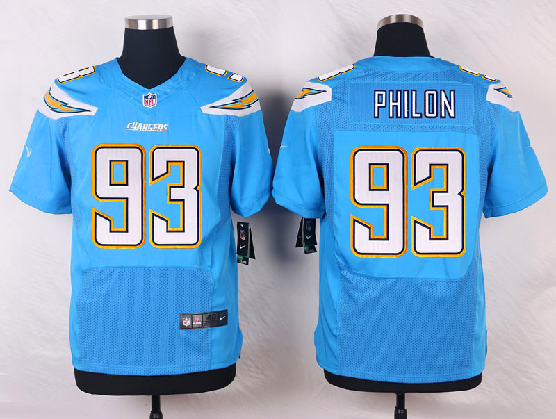 Nike NFL San Diego Chargers #93 Philon L.Blue Elite Jersey