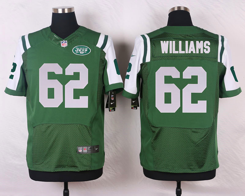 Nike NFL New York Jets #62 Williams Green Elite Jersey