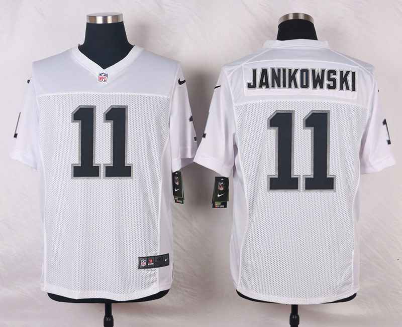 Nike NFL Oakland Raiders #11 Janikowski White Elite Jersey