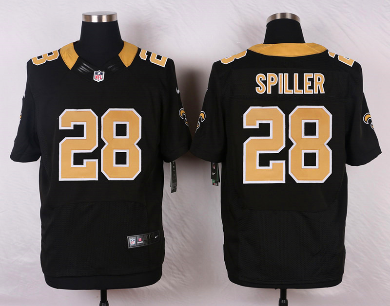 Nike NFL New Orleans Saints #28 Spiller Black Elite Jersey