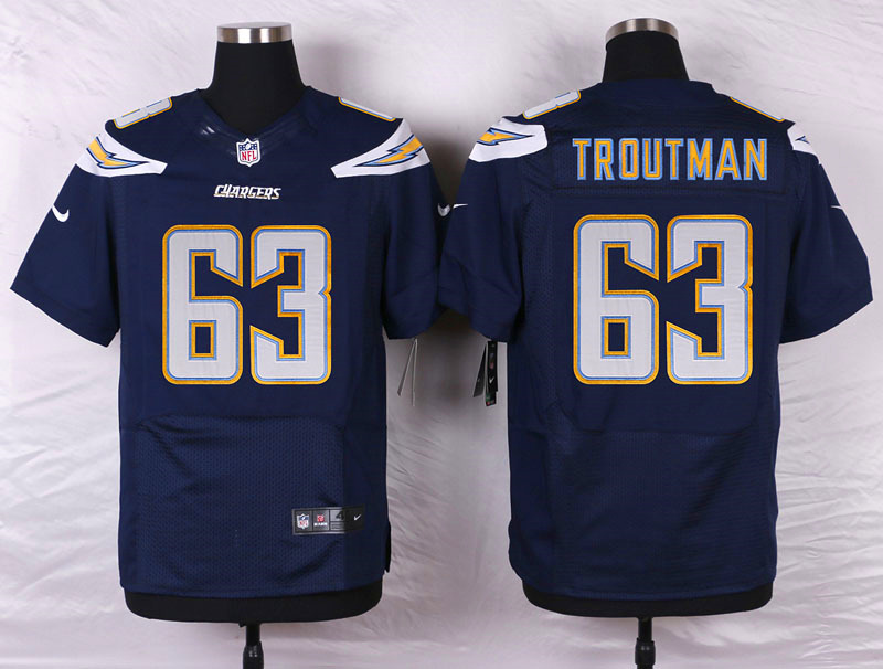 Nike NFL San Diego Chargers #63 Troutman D.Blue Elite Jersey