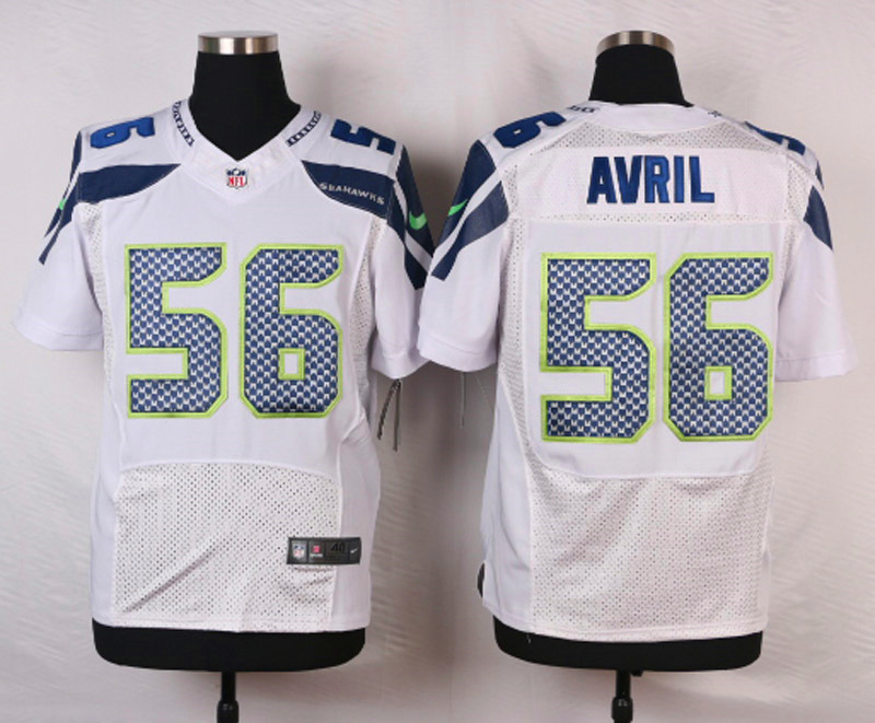 Nike NFL Seattle Seahawks #56 Avril White Elite Jersey