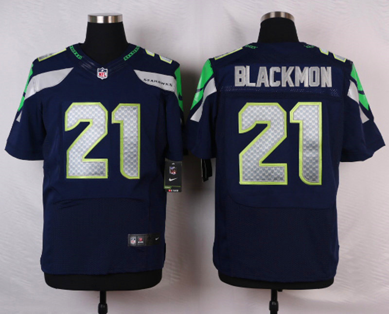 Nike NFL Seattle Seahawks #21 Blackmon D.Blue Elite Jersey