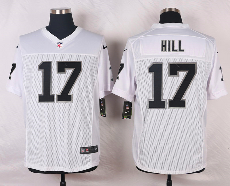 Nike NFL Oakland Raiders #17 Hill White Elite Jersey