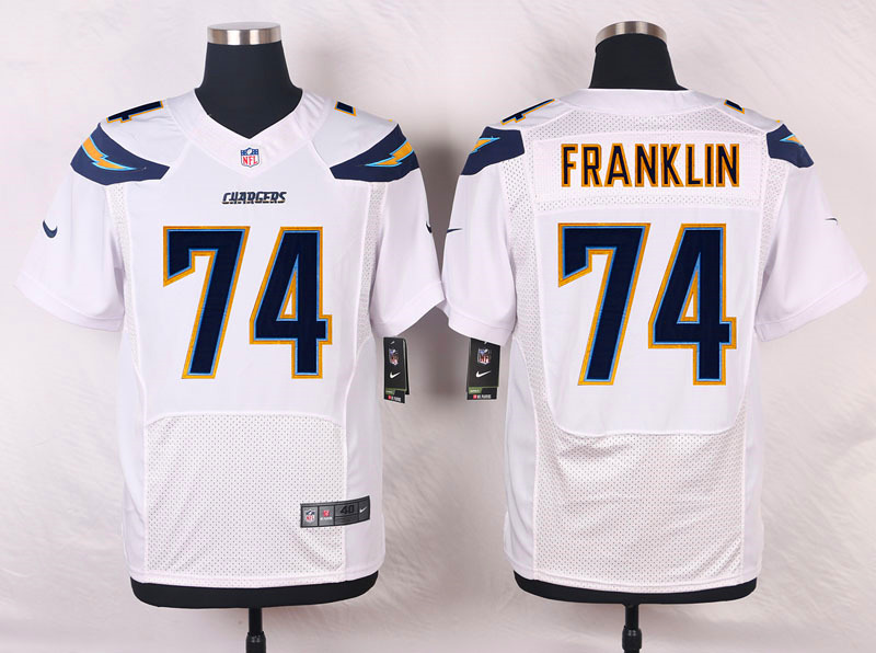 Nike NFL San Diego Chargers #74 Franklin White Elite Jersey