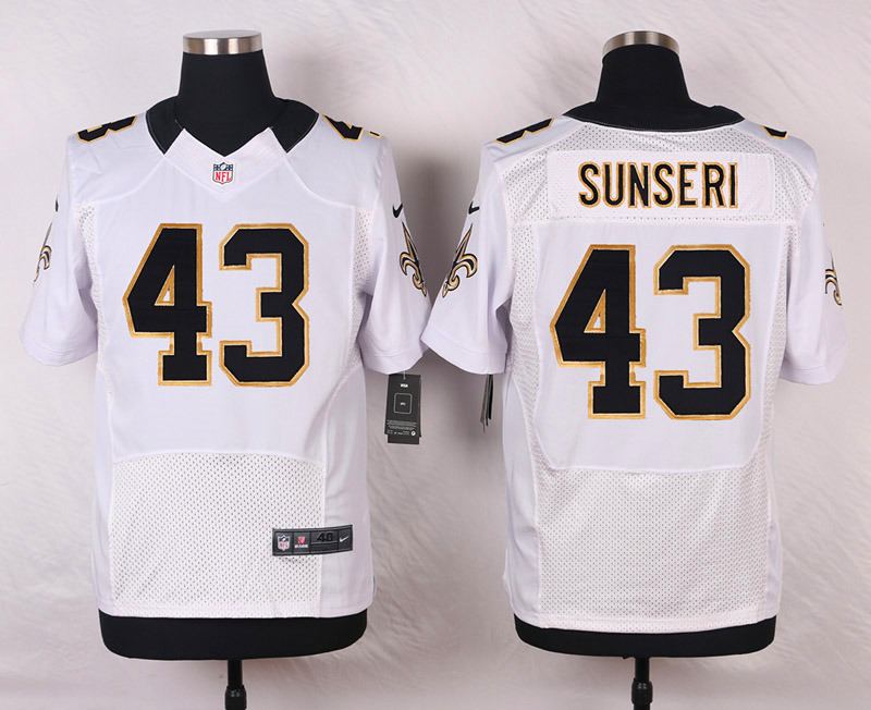 Nike NFL New Orleans Saints #43 Sunseri White Elite Jersey